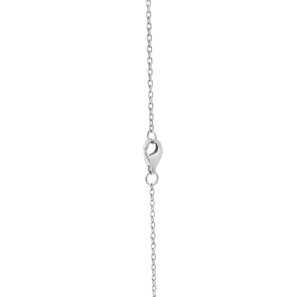 Natural Diamond Rosé Halo Radiance Pendant Necklace in 18K White Gold