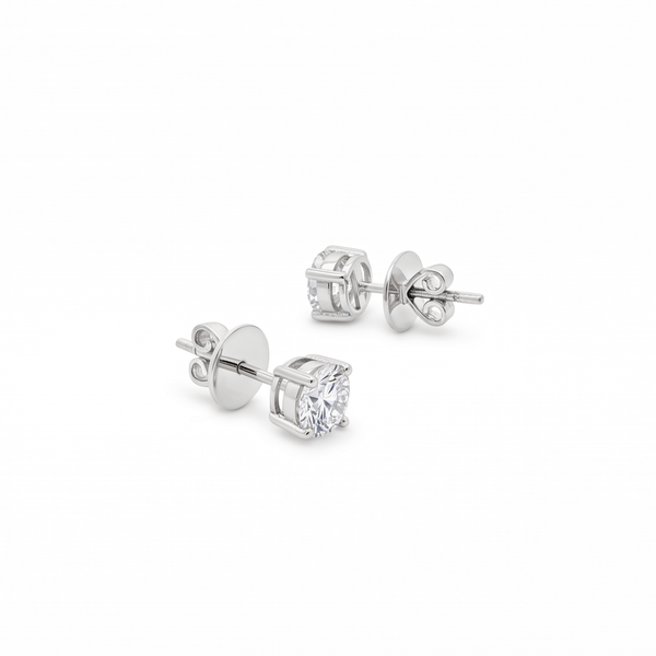 Natural Diamond Solitaire Studs – 18K Gold | 1.18 Ct Natural Diamond | VVS Clarity hover