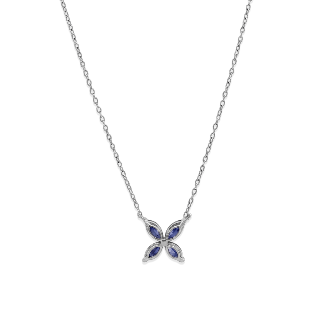 Midnight Iolite Bloom Pendant in 18K White Gold