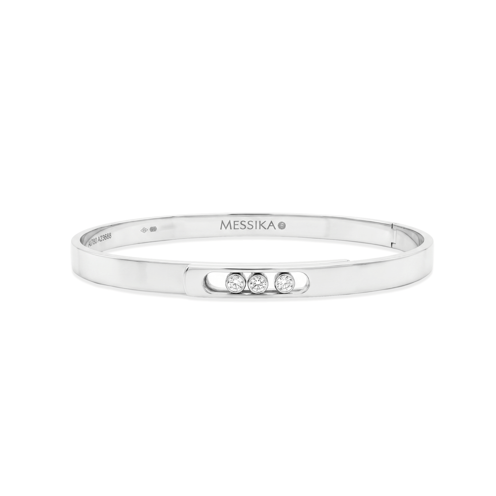 Natural Diamond Messika Trio Lumière Bangle in 18K White Gold