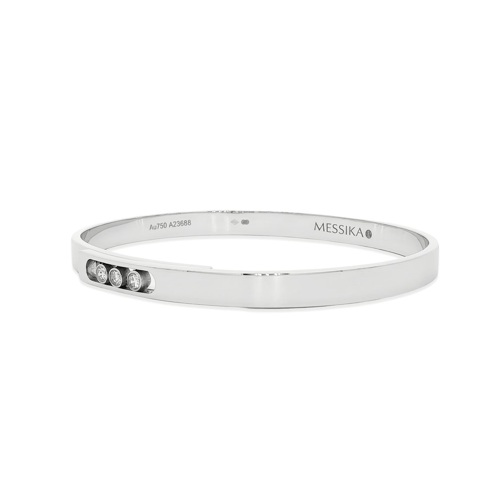 Natural Diamond Messika Trio Lumière Bangle in 18K White Gold