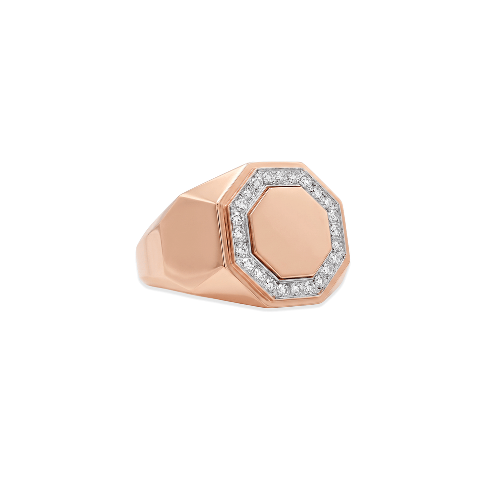 Natural Diamond Octagon Sovereign Ring