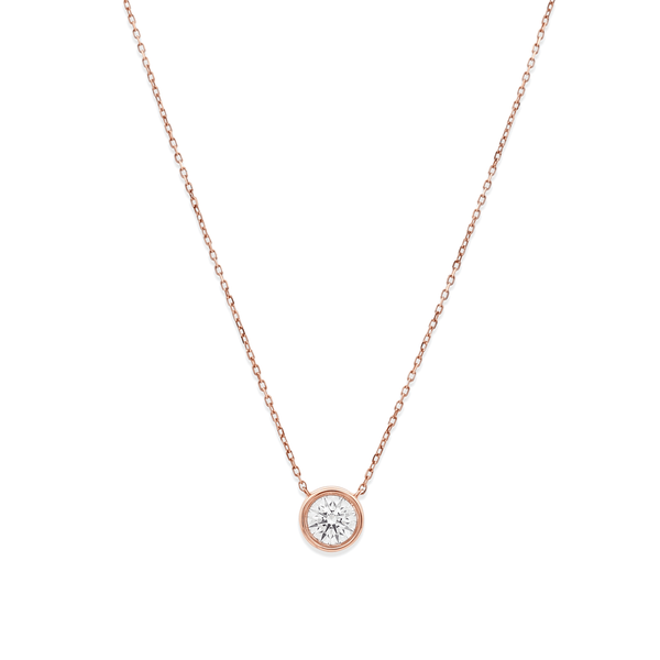 Natural Diamond Bezel-Set Natural Diamond Pendant Necklace