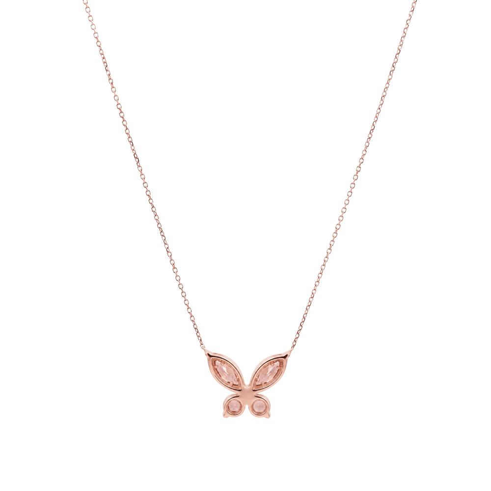 18K Rose Gold Butterfly Pendant Necklace