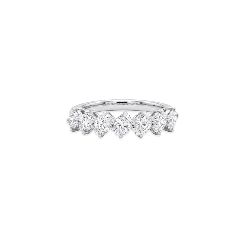 18K Gold Natural Diamond Scallop Stacker Ring