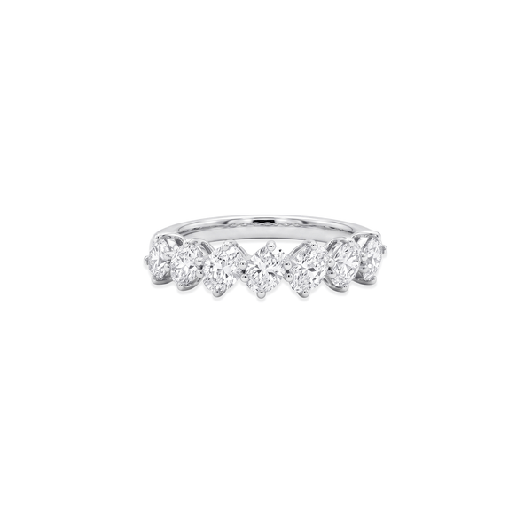 18K Gold Natural Diamond Scallop Stacker Ring