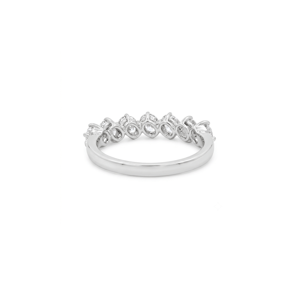 18K Gold Natural Diamond Scallop Stacker Ring