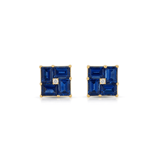 Royal Quad Sapphire Studs Earrings