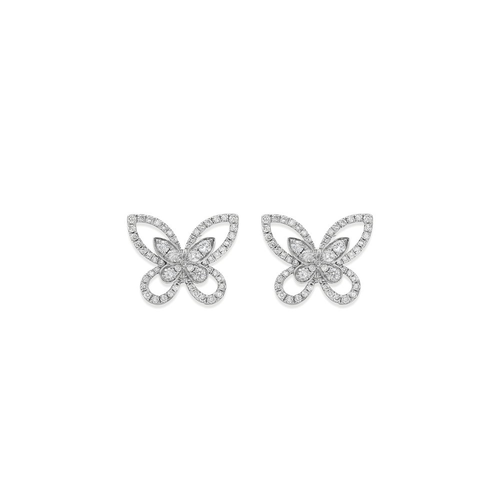 Natural Diamond Butterfly Bloom Studs