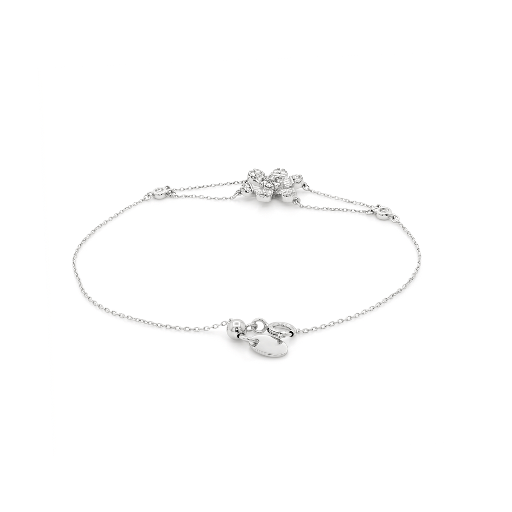18K White Gold Natural Diamond Bracelet for Women