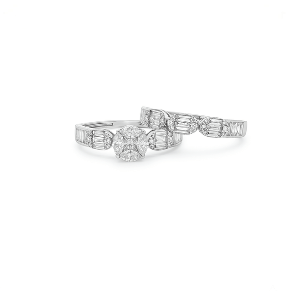 Natural Diamond Regalia Twin-Crown Duo Ring in 18K Gold | 1.19 CT