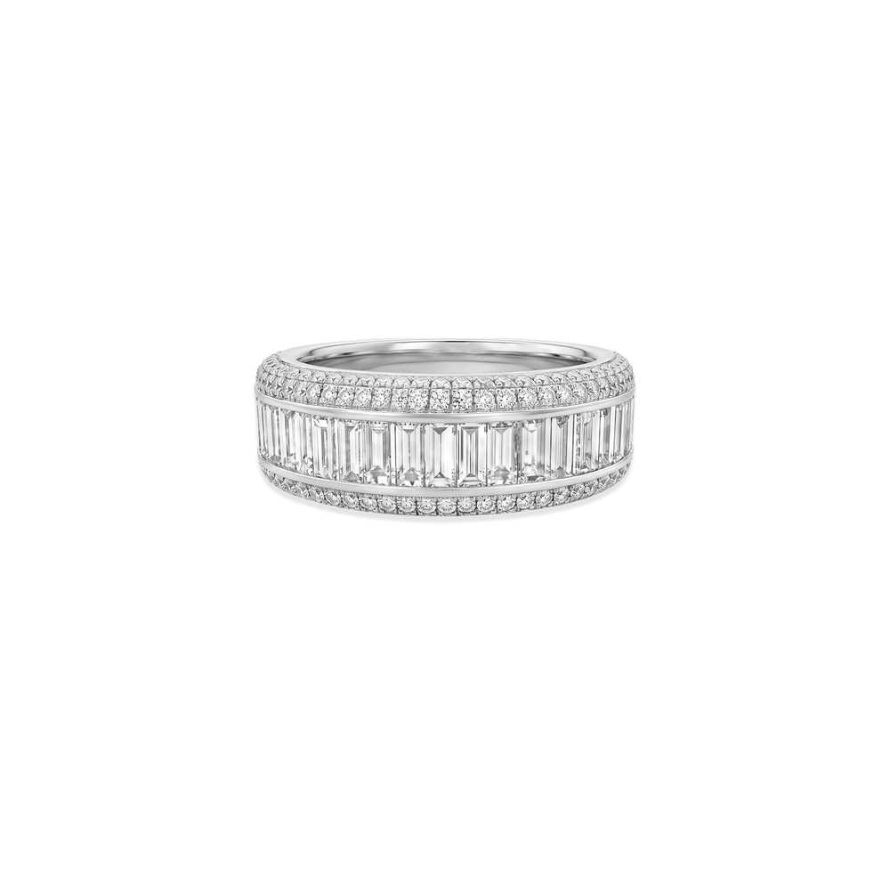 Natural Diamond Half-Eternity Baguette Diamond Band