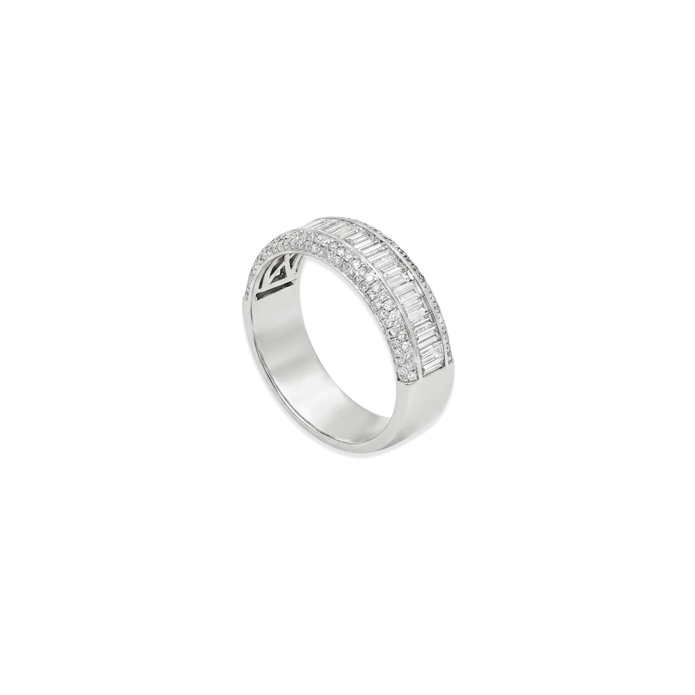 Natural Diamond Half-Eternity Baguette Diamond Band