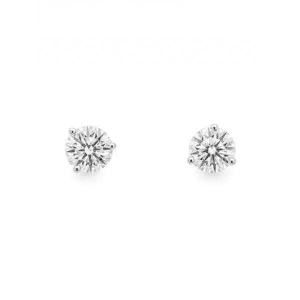 Lab Grown Diamond Stud Earrings 18K White Gold