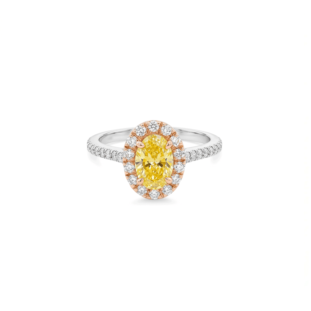 14K White Gold Lab Grown Diamond Halo Engagement Ring