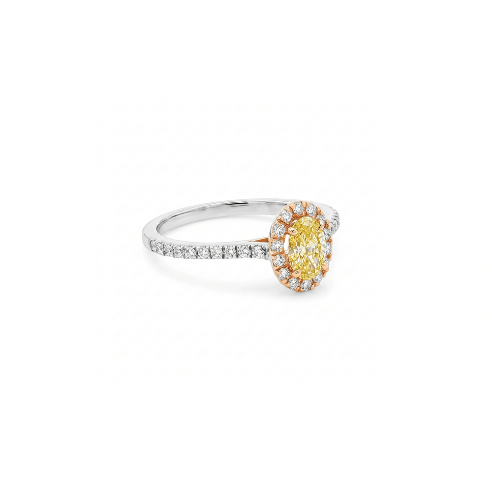 14K White Gold Lab Grown Diamond Halo Engagement Ring
