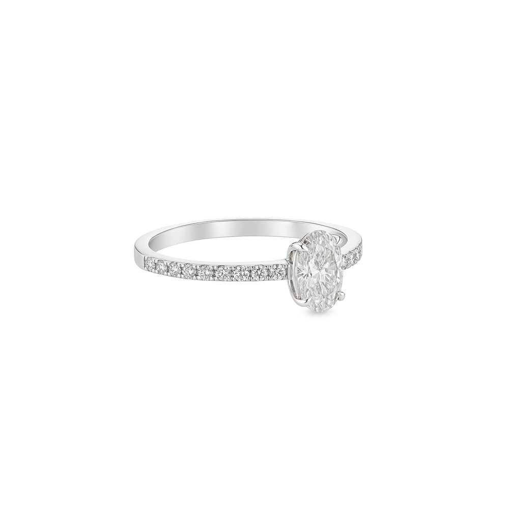 Lab Grown Diamond Solitaire Engagement Ring – 14K White Gold