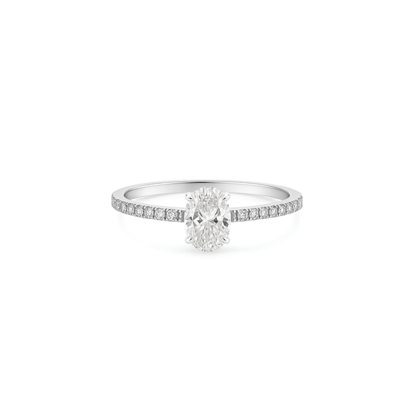 Lab Grown Diamond Solitaire Engagement Ring – 14K White Gold