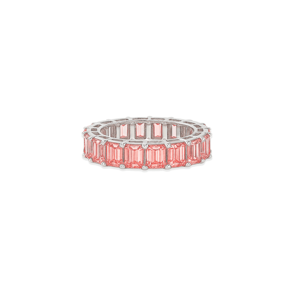 14K White Gold Lab Grown Diamond Pink Eternity Ring – 5.32 CTW