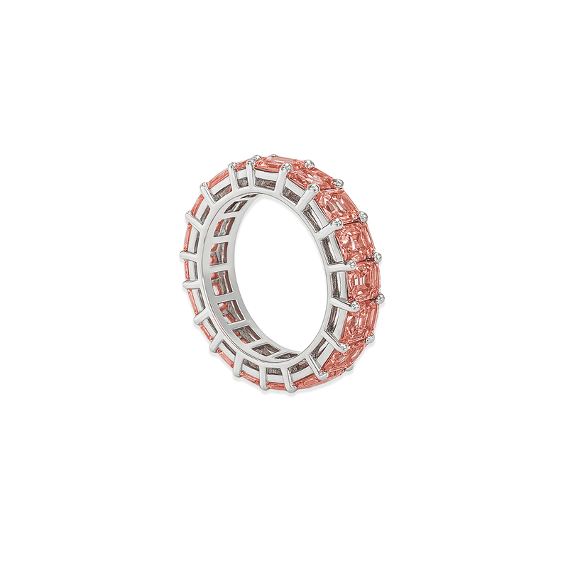 14K White Gold Lab Grown Diamond Pink Eternity Ring – 5.32 CTW