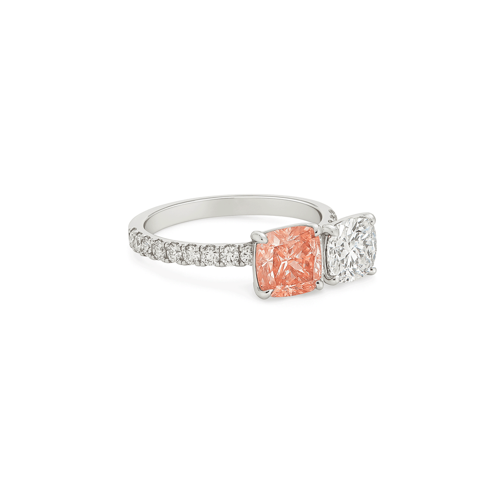 Lab Grown Diamond Pavé Engagement Ring in 14K White Gold