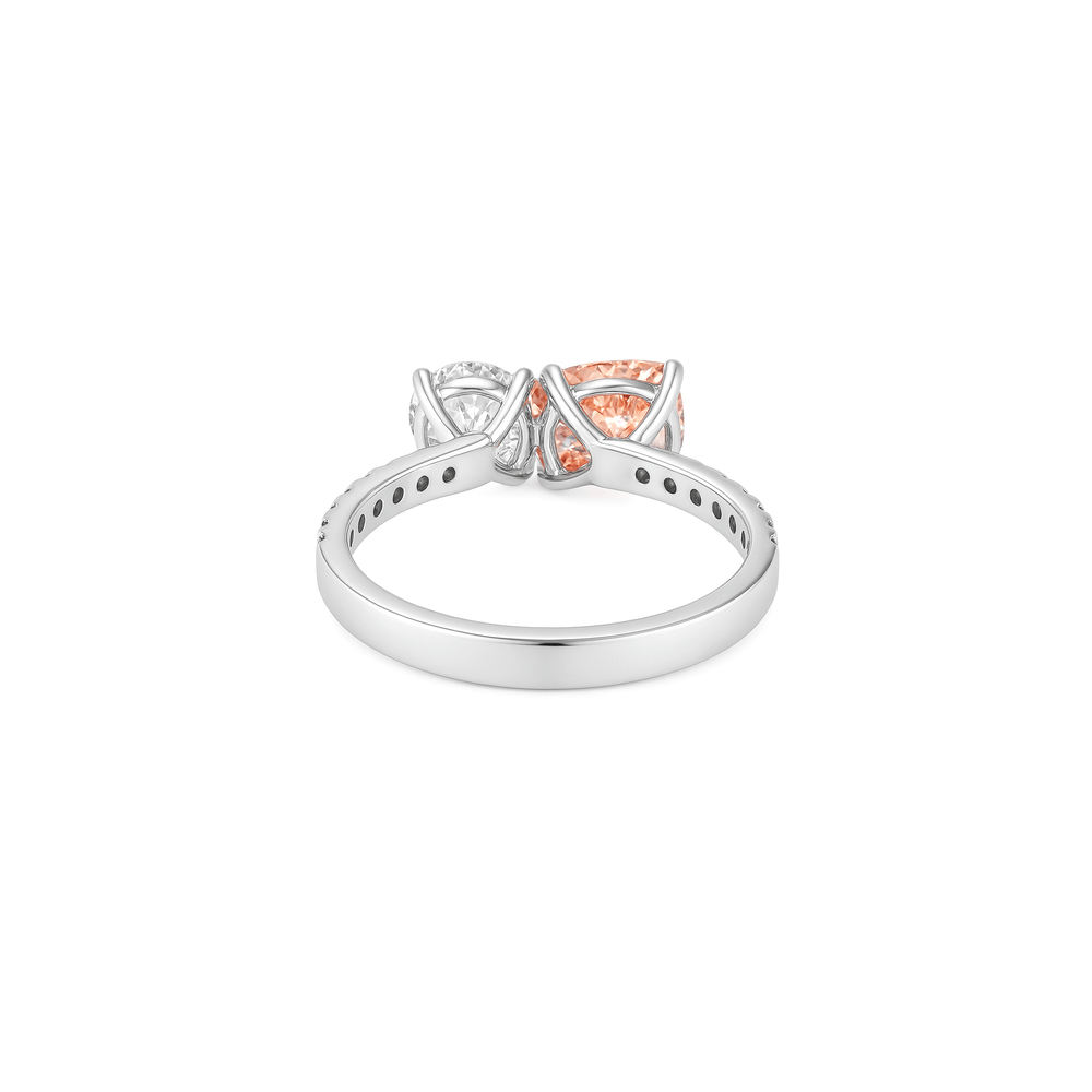 Lab Grown Diamond Pavé Engagement Ring in 14K White Gold