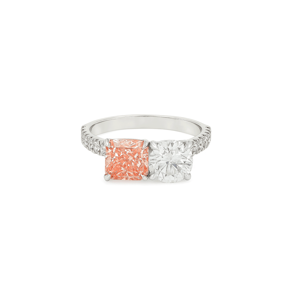 Lab Grown Diamond Pavé Engagement Ring in 14K White Gold