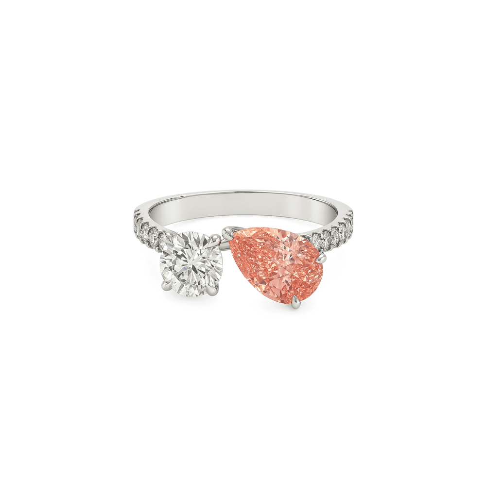 Lab Grown Diamond Pave Engagement Ring – 14K White Gold
