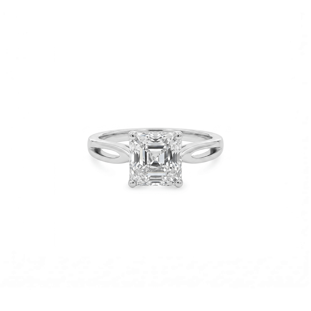 Lab Grown Diamond Emerald Radiance Solitaire Engagement Ring