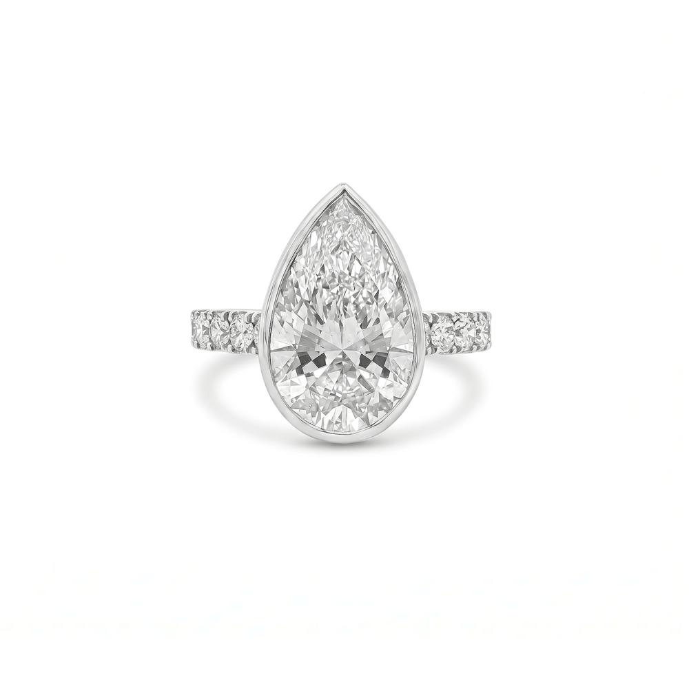 Lab Grown Diamond Pear Radiance Solitaire Engagement Ring