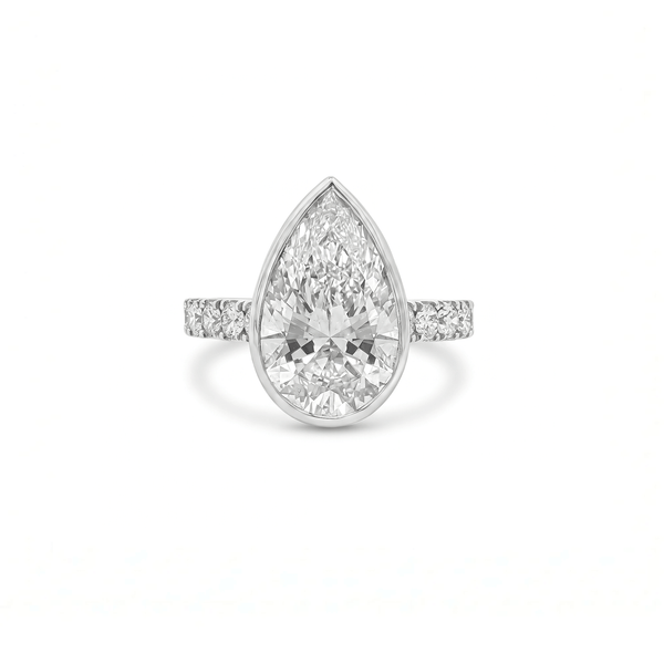 Lab Grown Diamond Pear Radiance Solitaire Engagement Ring