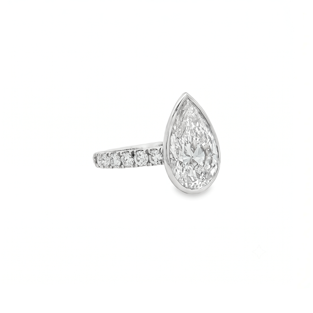 Lab Grown Diamond Pear Radiance Solitaire Engagement Ring
