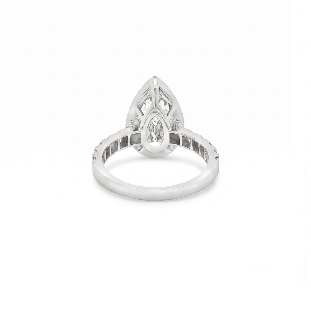 Lab Grown Diamond Pear Radiance Solitaire Engagement Ring