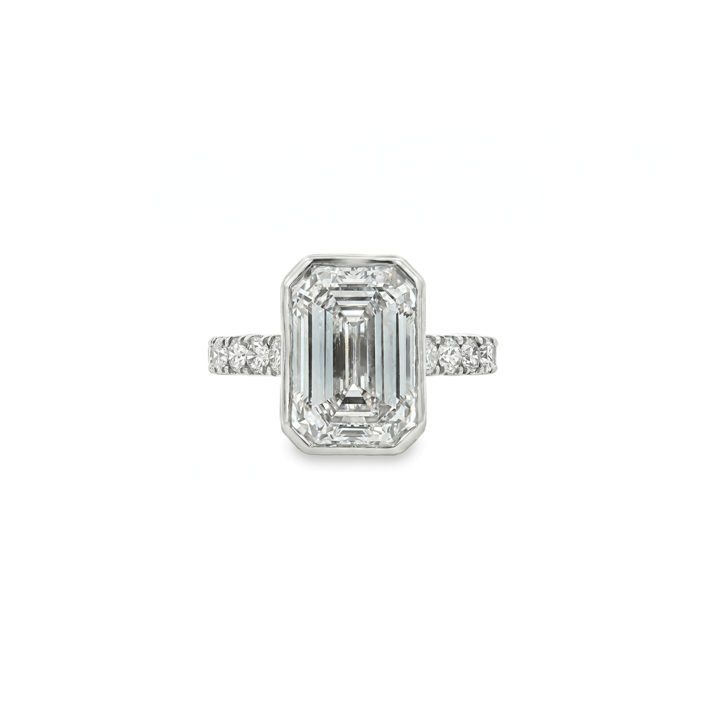 Lab Grown Diamond Emerald-Cut Solitaire Engagement Ring