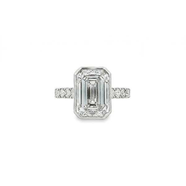 Lab Grown Diamond Emerald-Cut Solitaire Engagement Ring