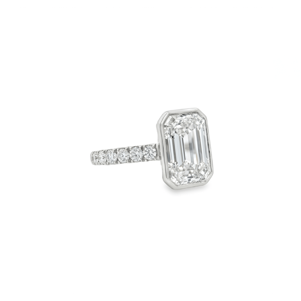 Lab Grown Diamond Emerald-Cut Solitaire Engagement Ring