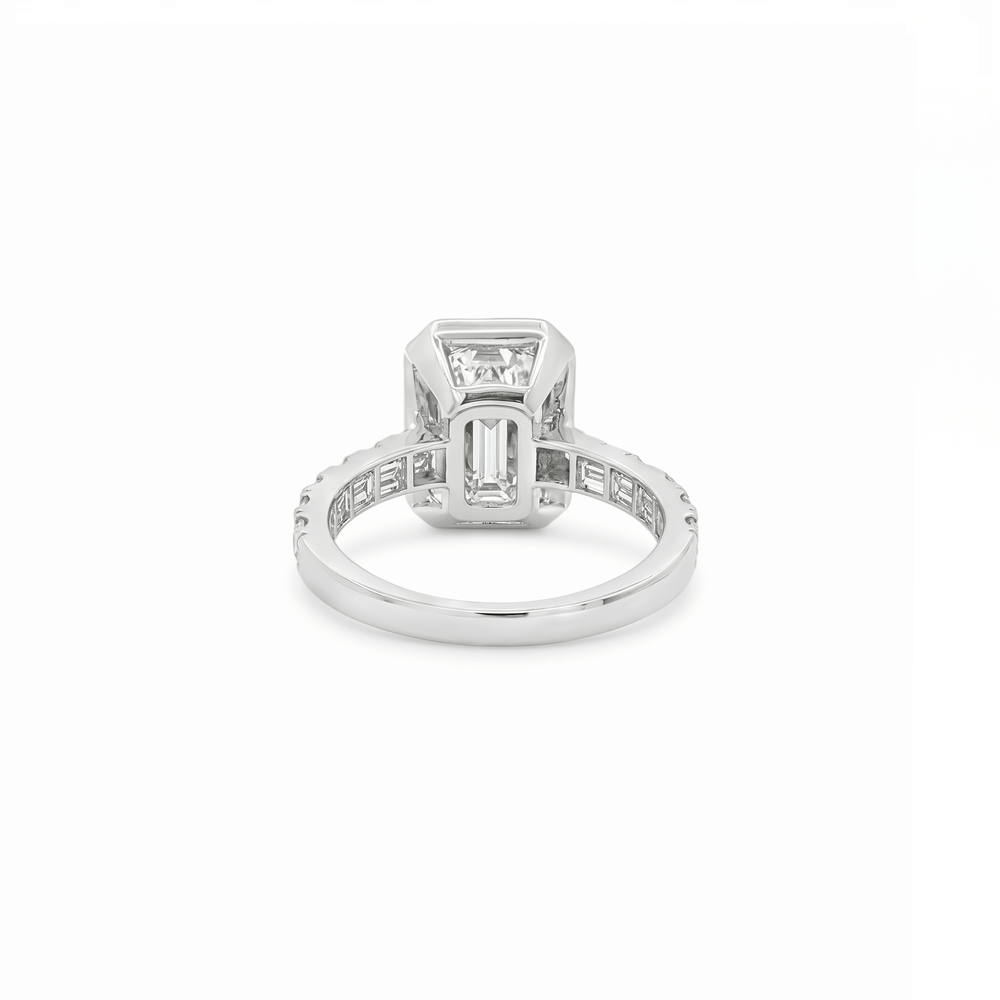 Lab Grown Diamond Emerald-Cut Solitaire Engagement Ring
