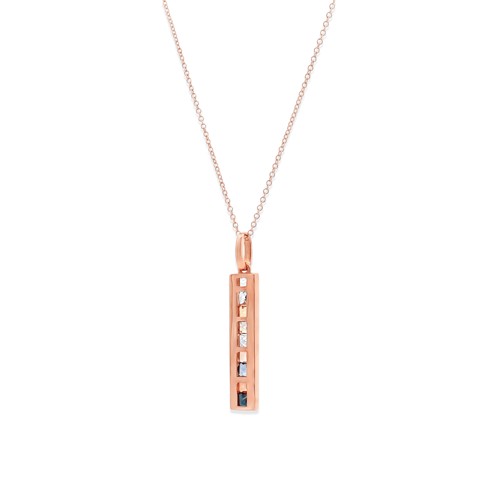 14k Rose Gold Rainbow Gradient Diamond Pendant