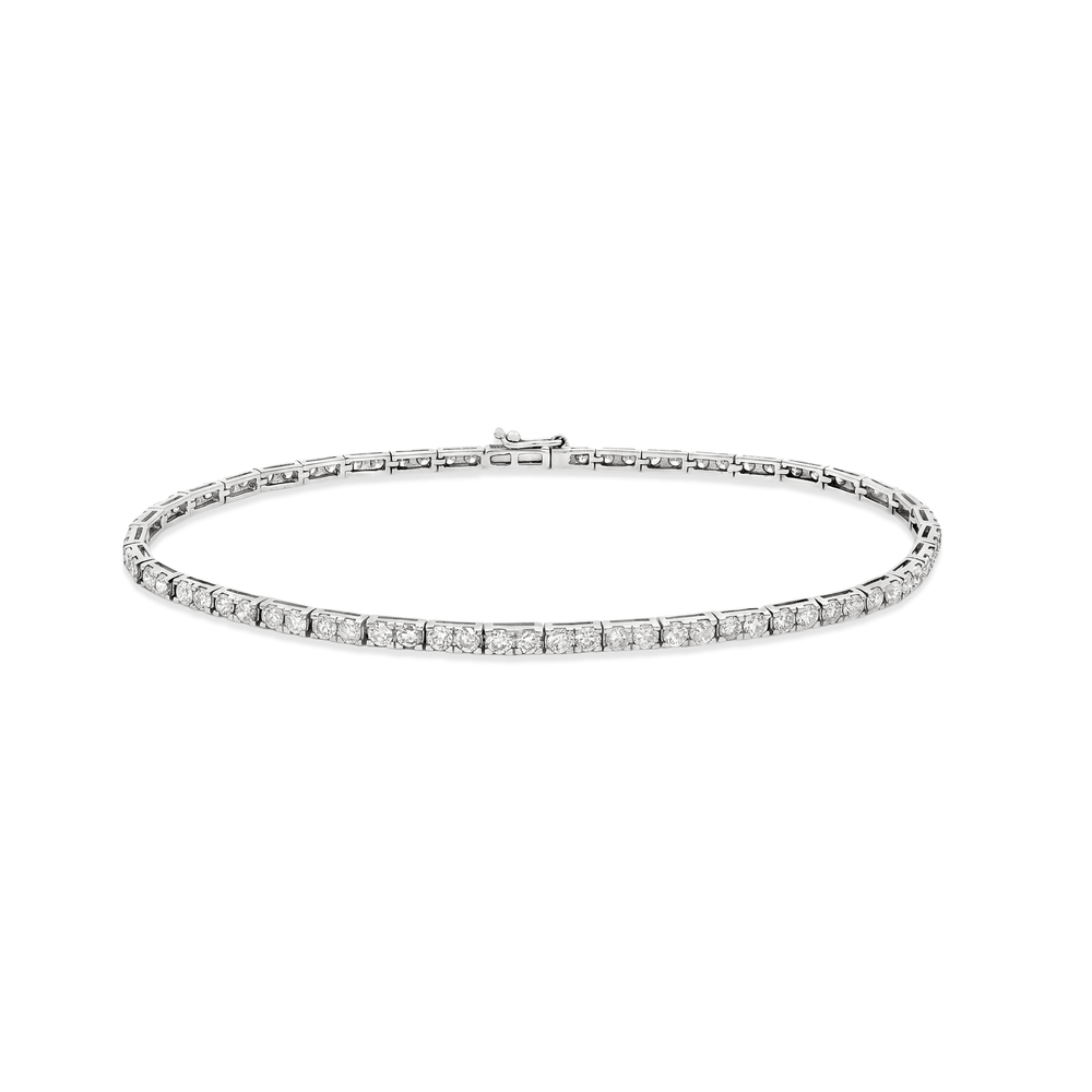 Luxury Platinum Natural Diamond Tennis Bracelet 2.01 CT
