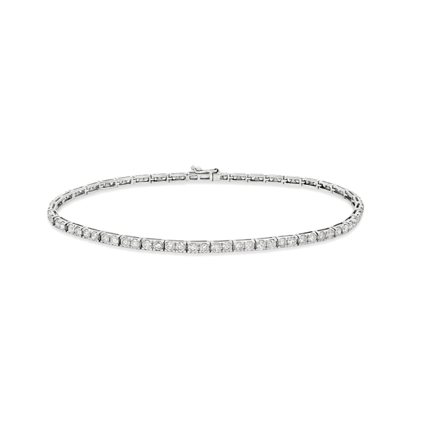 Luxury Platinum Natural Diamond Tennis Bracelet 2.01 CT