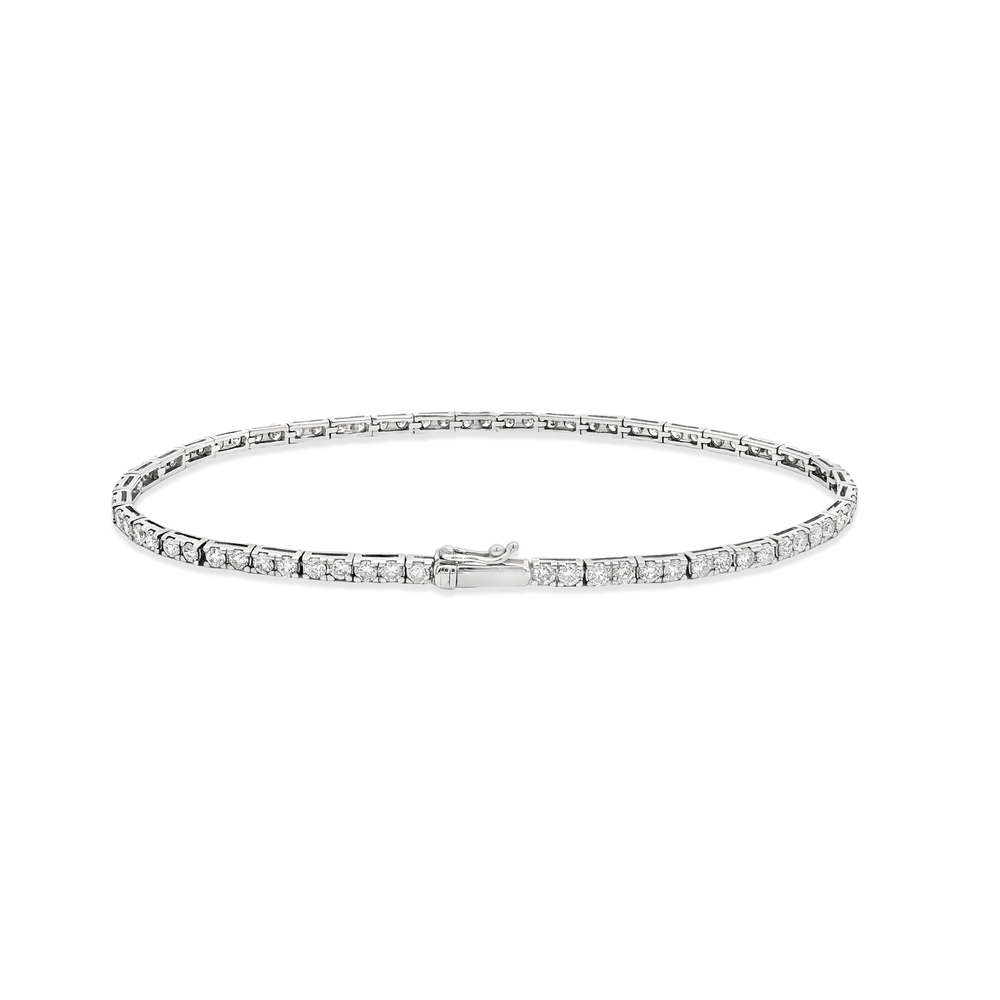 Luxury Platinum Natural Diamond Tennis Bracelet 2.01 CT