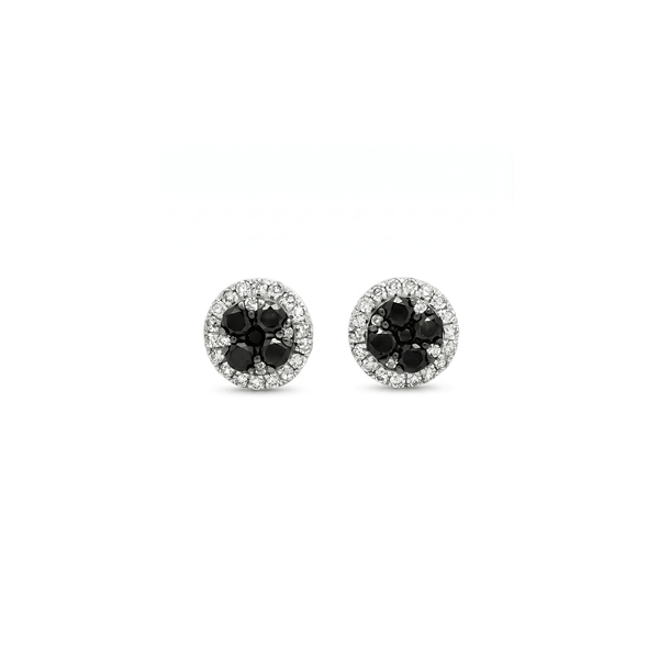 Natural Diamond Noir Halo Diamond Studs hover