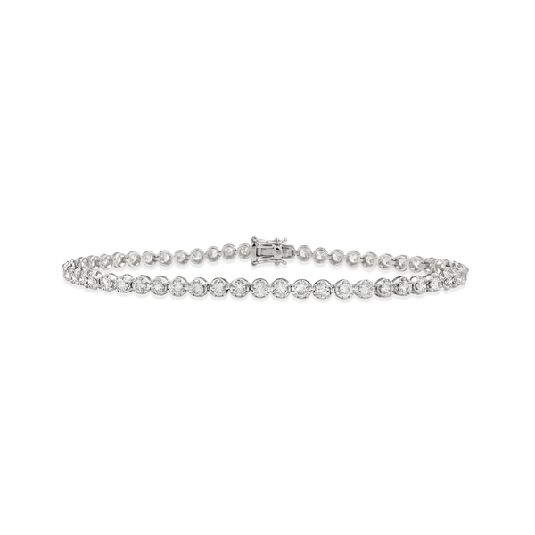 Platinum Classic Tennis Bracelet with 2.00ct Natural Diamonds hover