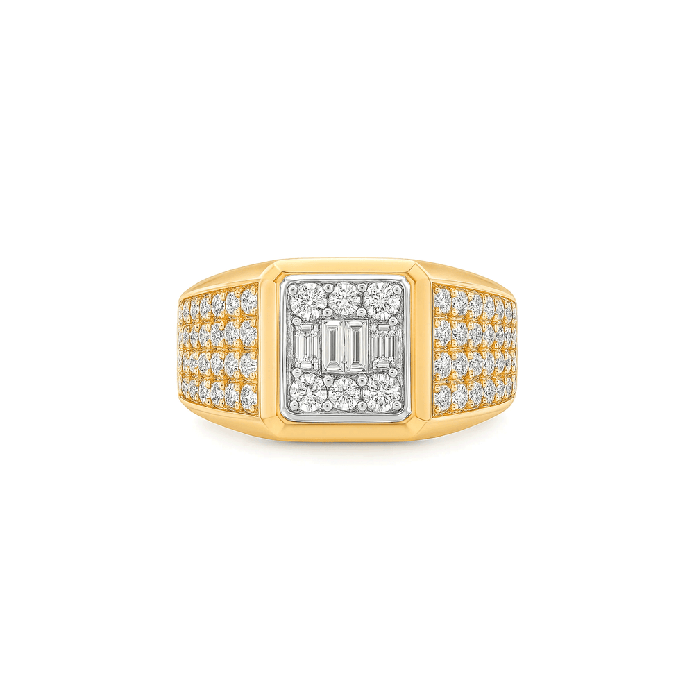 Natural Diamond Men’s Ring in 18K Rose Gold | Flashy