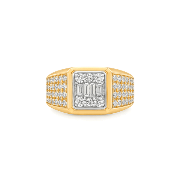 Natural Diamond Men’s Ring in 18K Rose Gold | Flashy