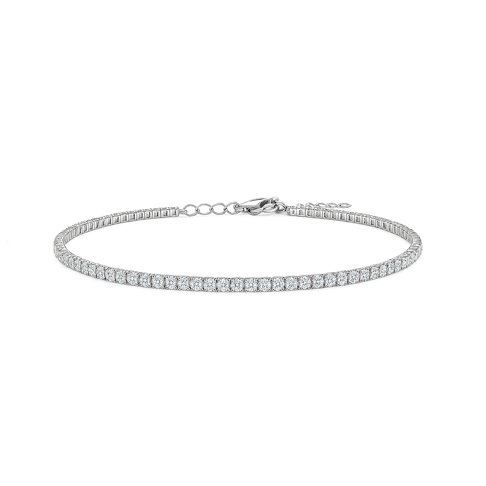 Natural Diamond Tennis Bracelet in 18K White Gold