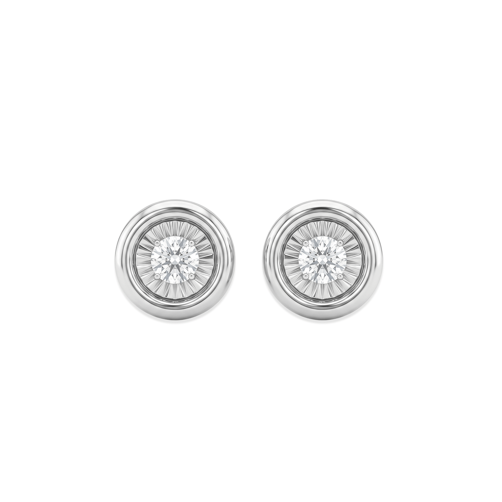 Natural Diamond Luna Bezel Diamond Studs