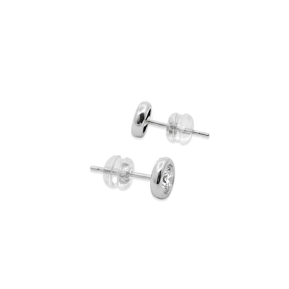 Natural Diamond Luna Bezel Diamond Studs