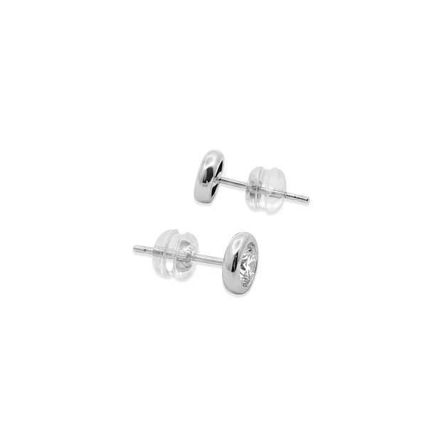 Natural Diamond Luna Bezel Diamond Studs hover