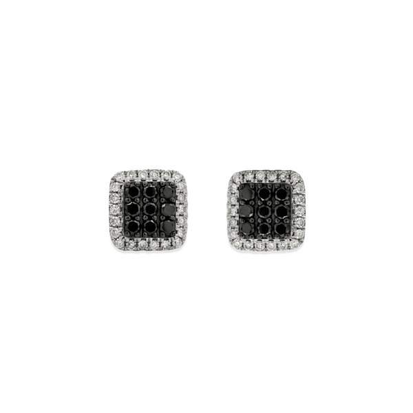 Natural Diamond Noir Cluster Halo Studs hover
